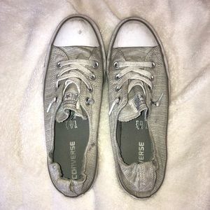 Converse Slip Ons Gray & White Stripe